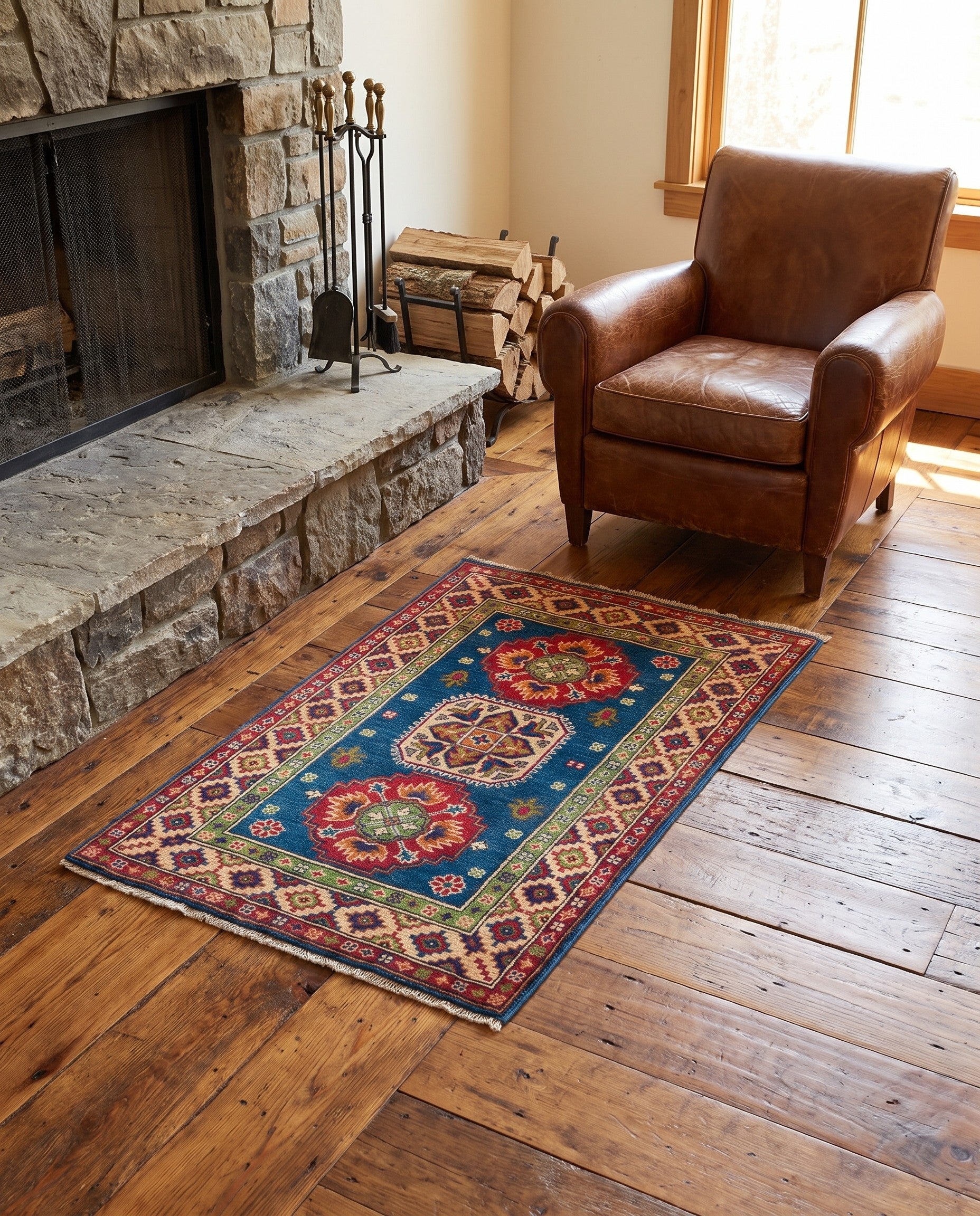 2' 9 x 4' 2 Hand Knotted Kazak Rug