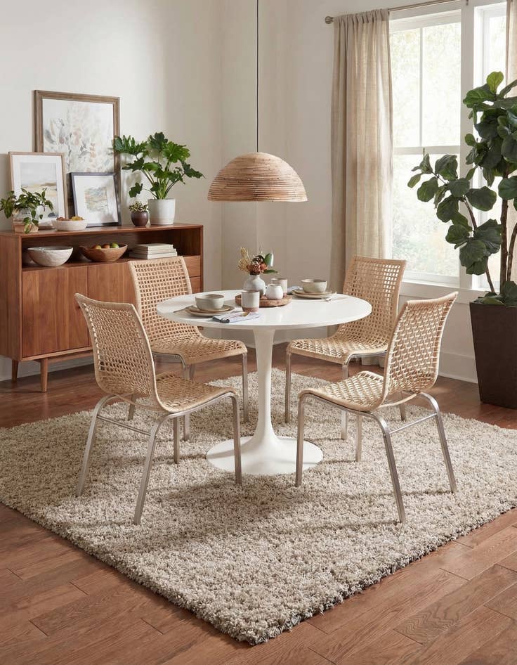 Detail image of  5' 3 x 5' 3 Solid Shag Square Rug