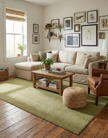 Pastel Green Everyday Solid Rug