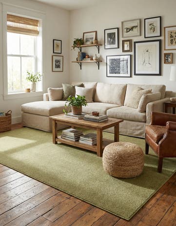 Pastel Green Everyday Solid Rug