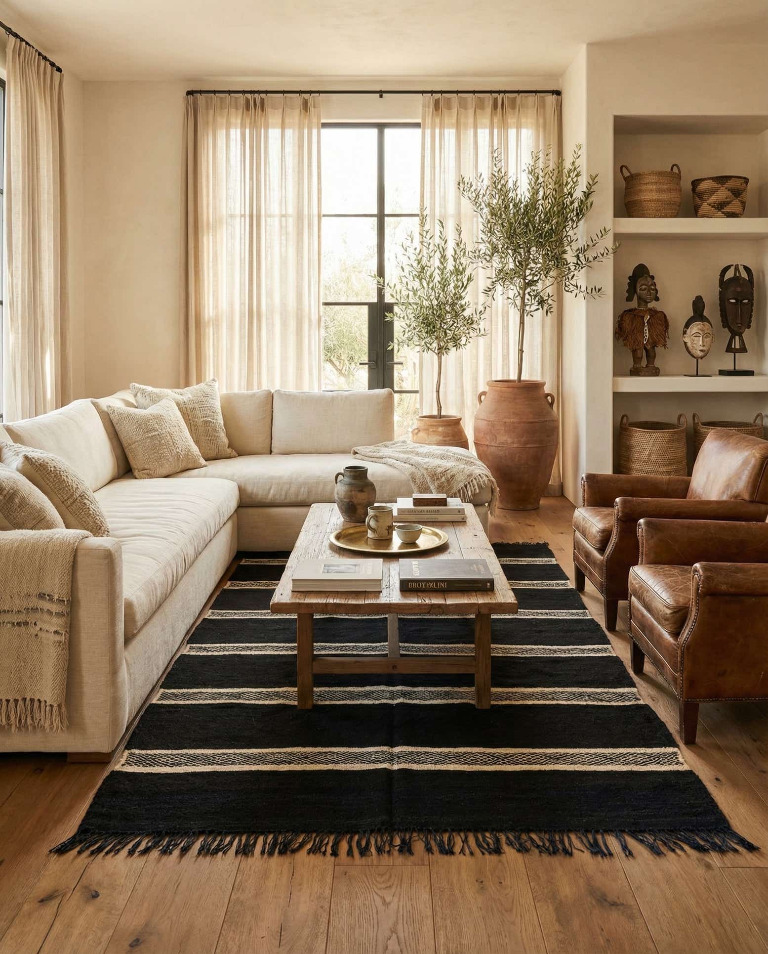 4' 7 x 8' 2 Hand Knotted Moroccan Wool Rug