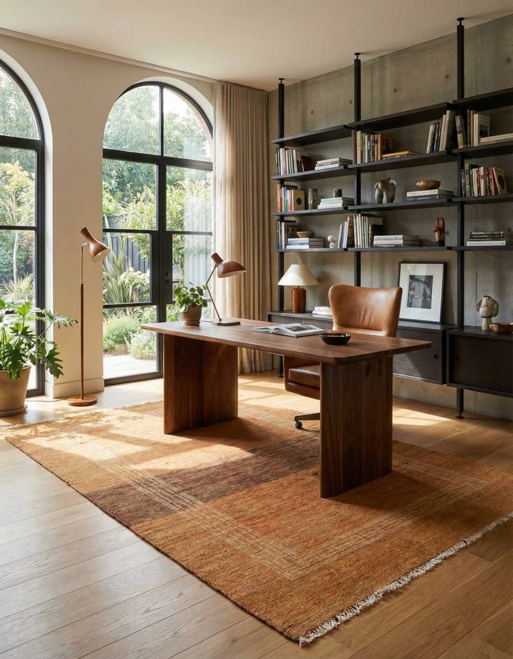 Detail image of  4' 1 x 6' 2  Hand Knotted Modern Ziegler Rug