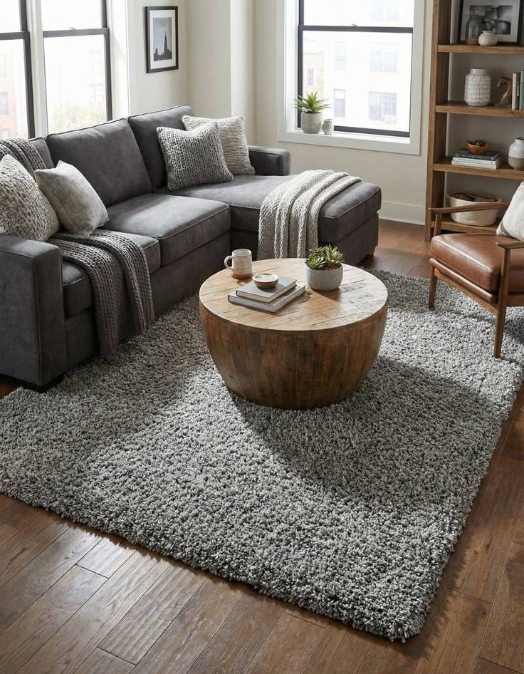 Detail image of  7' 10 x 11' Solid Shag Rug