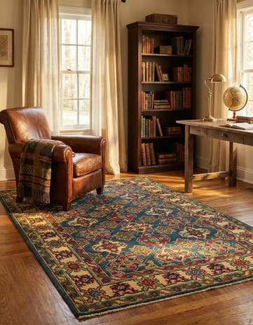 4' x 6' 4 Hand Knotted Kazak Rug