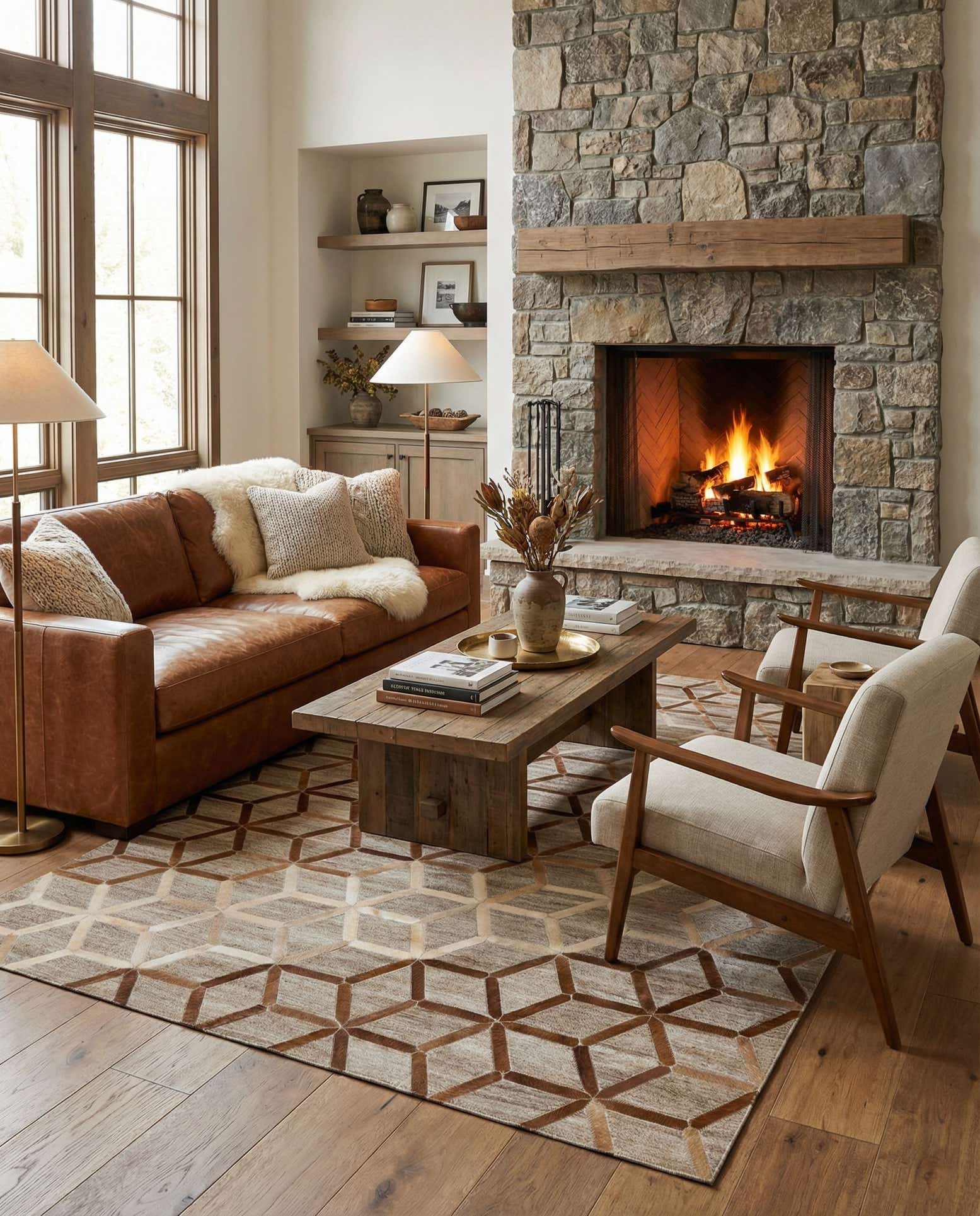 5' 1 x 7' 8 Cowhide - Patchwork Rug
