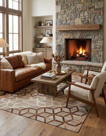 5' 1 x 7' 8 Cowhide - Patchwork Rug