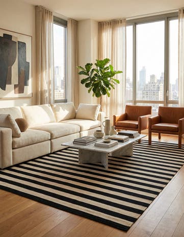 6' 9 x 9' 8 Hand Woven Kilim Modern Wool Rug