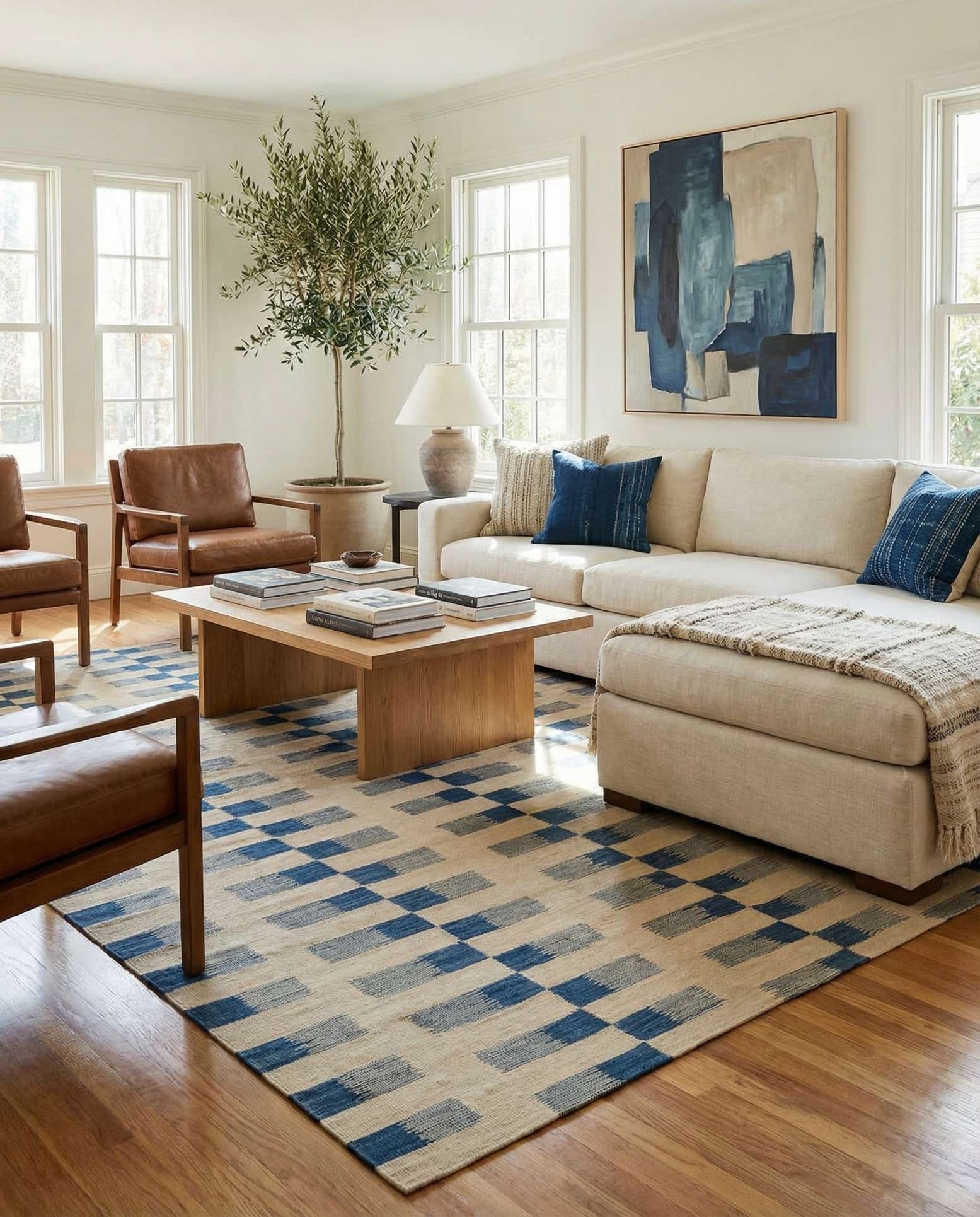 6' x 7' 8 Hand Woven Kilim Modern Wool Rug