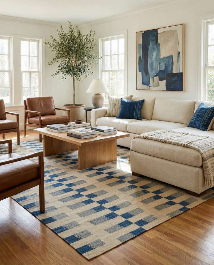 6' x 7' 8 Hand Woven Kilim Modern Wool Rug