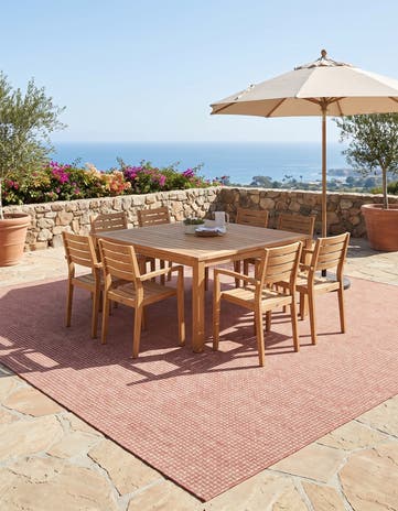 13' x 13' Easy-Clean Checkered Indoor / Outdoor Square Rug