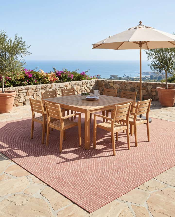 13' x 13' Easy-Clean Checkered Indoor / Outdoor Square Rug