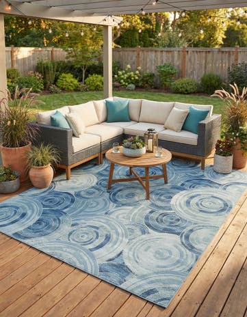 10' x 12' 2 Easy-Clean Modern Indoor / Outdoor Rug