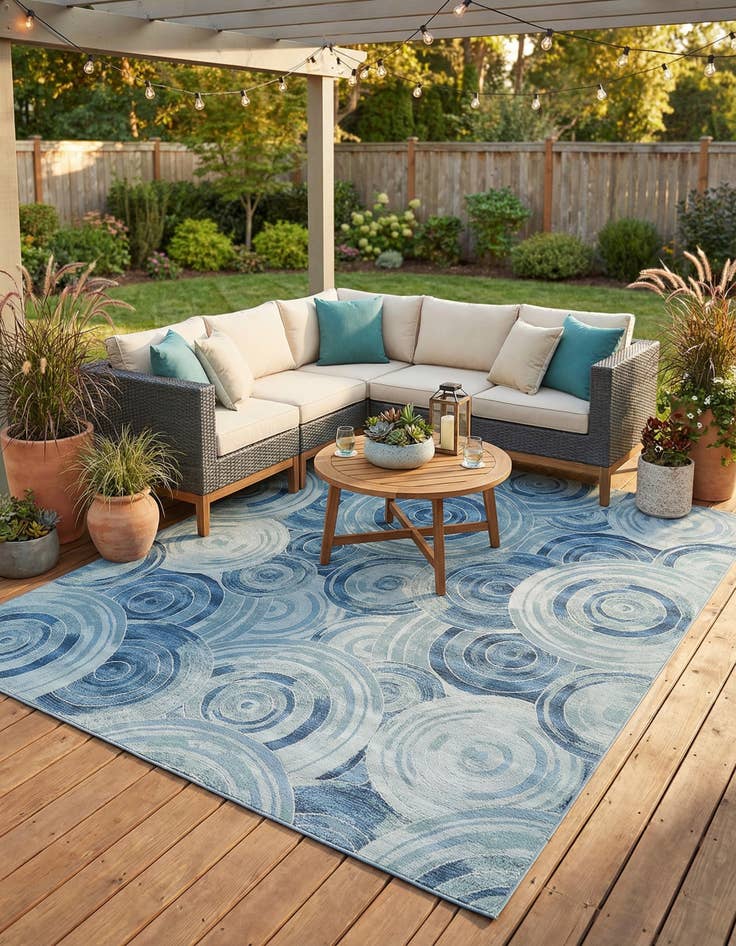 Detail image of 10' x 12' 2  Washable Modern Indoor / Outdoor Rug