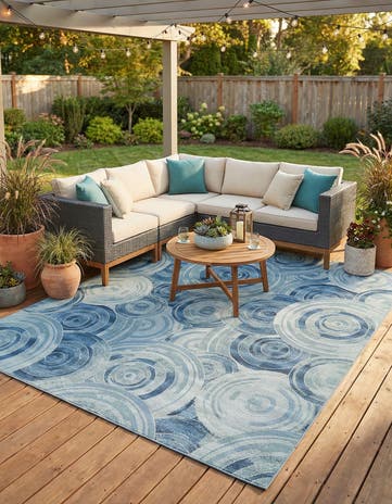 10' x 12' 2 Easy-Clean Modern Indoor / Outdoor Rug