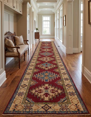 2' 8 x 15' 8 Hand Knotted Kazak Runner Rug