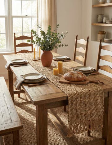 Natural Hand Woven Chunky Jute Table Runner Rug