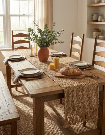 Natural Hand Woven Chunky Jute Table Runner Rug