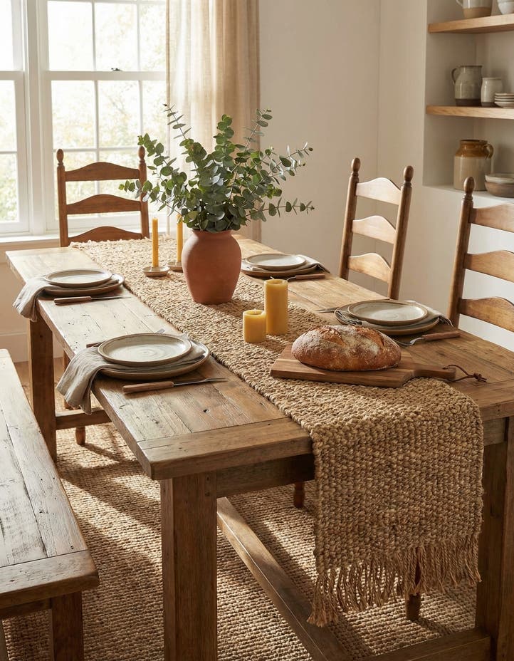 1' 2 x 6' 1 Hand Woven Chunky Jute Table Runne...