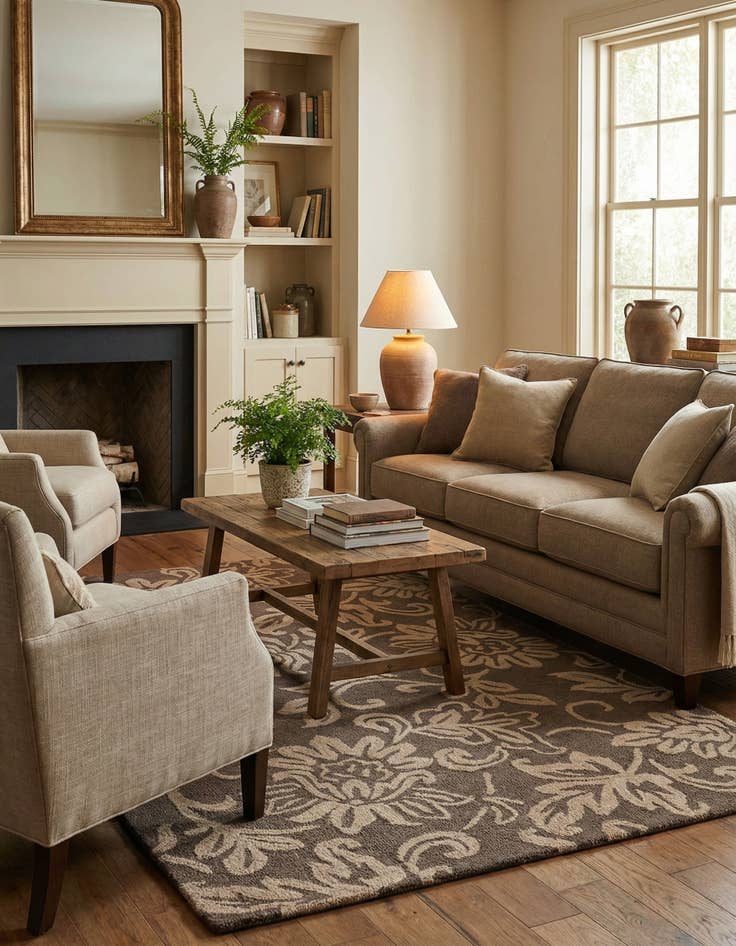 Detail image of 5' x 8' Agra Wool Rug