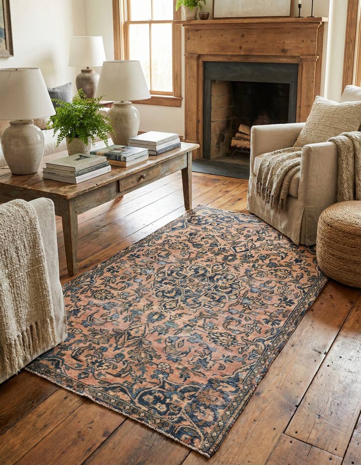 Detail image of 3' 3 x 5' 5  Hand Knotted Ultra Vintage Persian Wool Rug