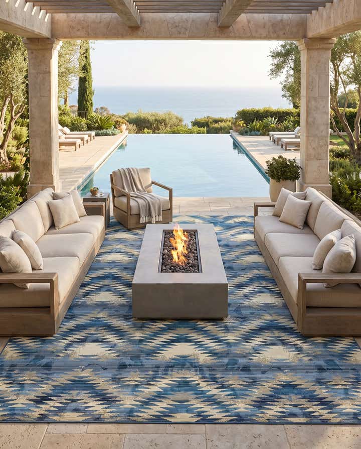10' x 12' 2 Easy-Clean Modern Indoor / Outdoor Rug