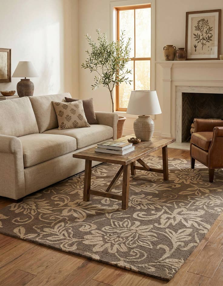 Detail image of 5' x 8' Agra Wool Rug