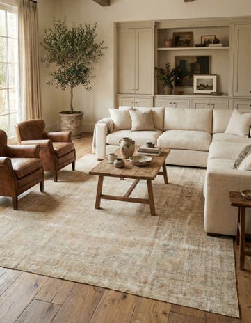 9' 3 x 13' Hand Knotted Ultra Vintage Persian Wool Rug