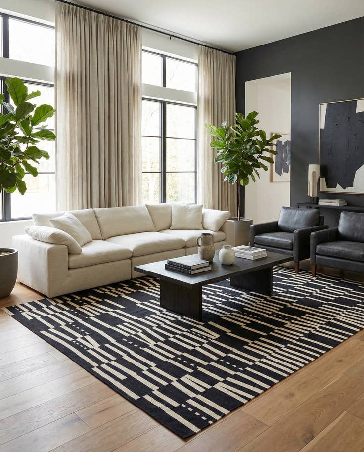 Detail image of 8' 5 x 9' 8 Hand Woven Kilim Modern Wool Rug