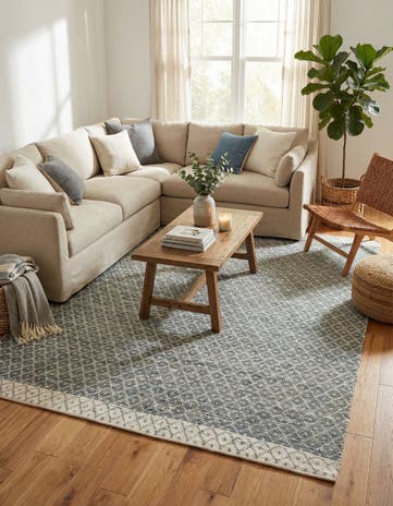 10' x 14' 1 Hand Woven Chindi Trellis Rug