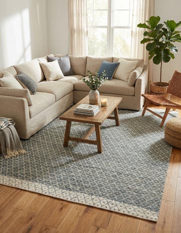 10' x 14' 1 Hand Woven Chindi Trellis Rug