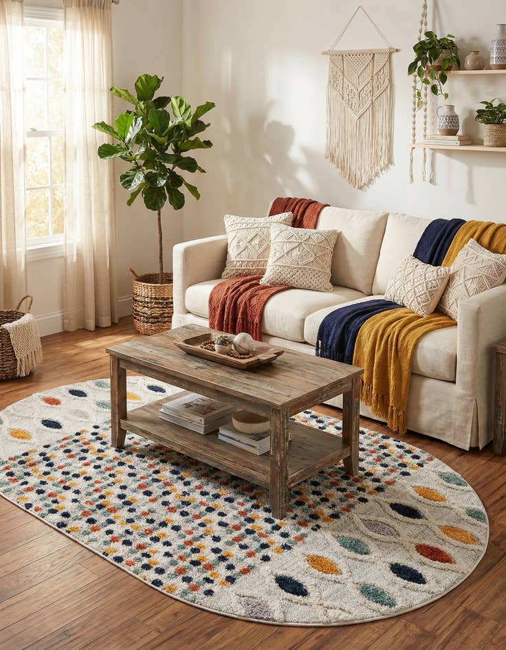 Detail image of 5' 3 x 7' 10 Cherokee Oval Rug