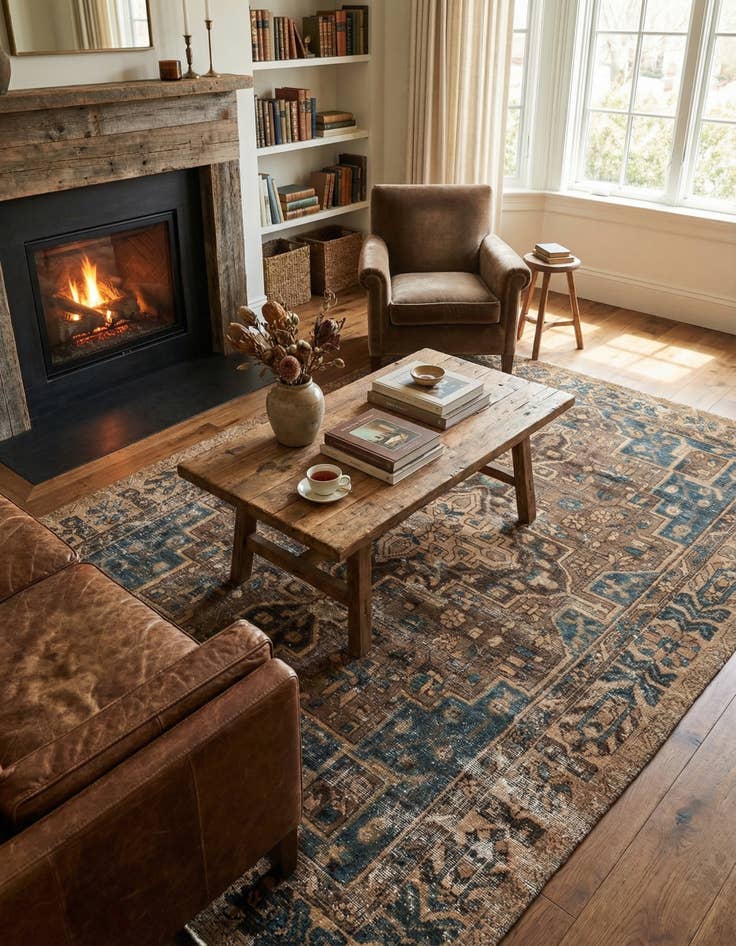 Detail image of  6' 4 x 9' 5  Hand Knotted Ultra Vintage Persian Wool Rug