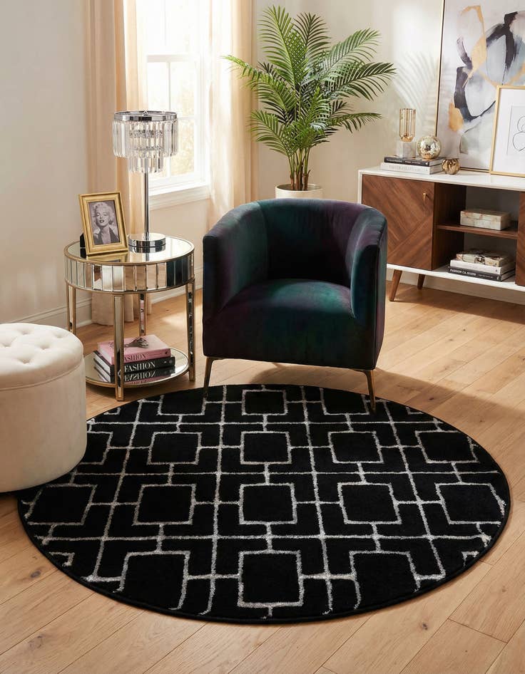 Detail image of 3' x 3'  Marilyn Monroe™ Glam Deco Round Rug