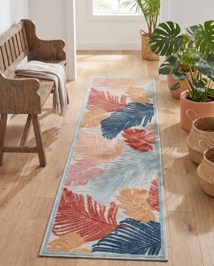 Detail image of 65cm x 245cm Fácil de limpiar Botanical Alfombra Comprar todos los estilos Pasillera