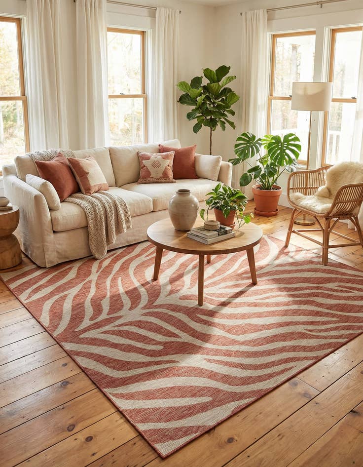 Detail image of 10' x 10'  Washable Safari Indoor / Outdoor Square Rug