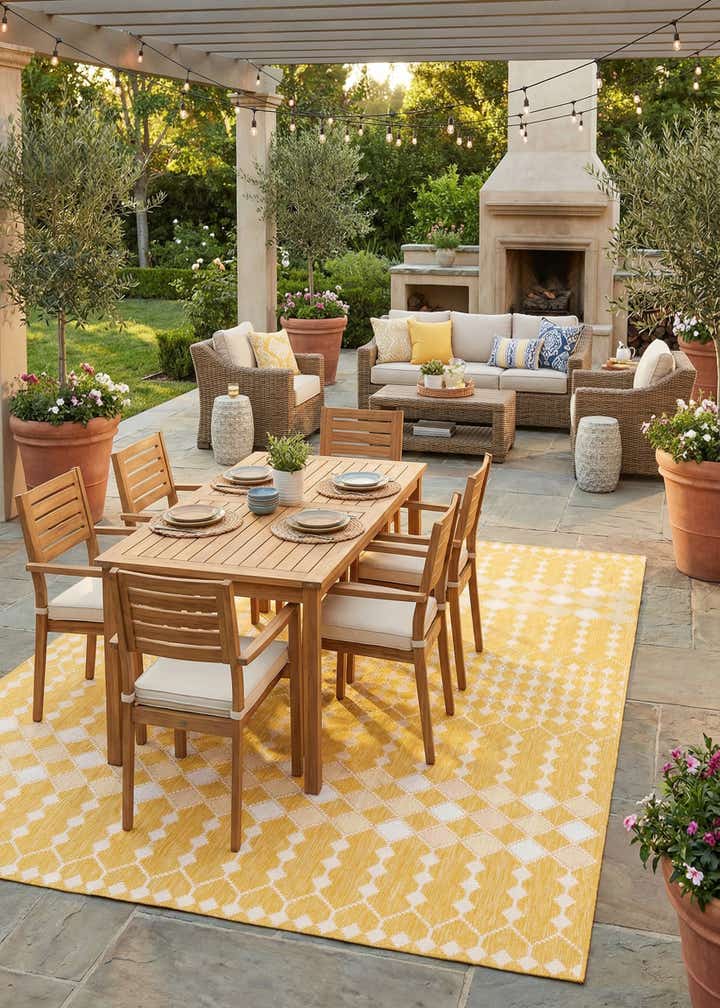 10' x 14' Easy-Clean Trellis Indoor / Outdoor Rug