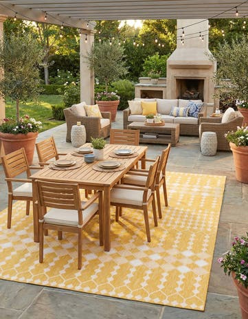 10' x 14' Easy-Clean Lattice Indoor / Outdoor Rug