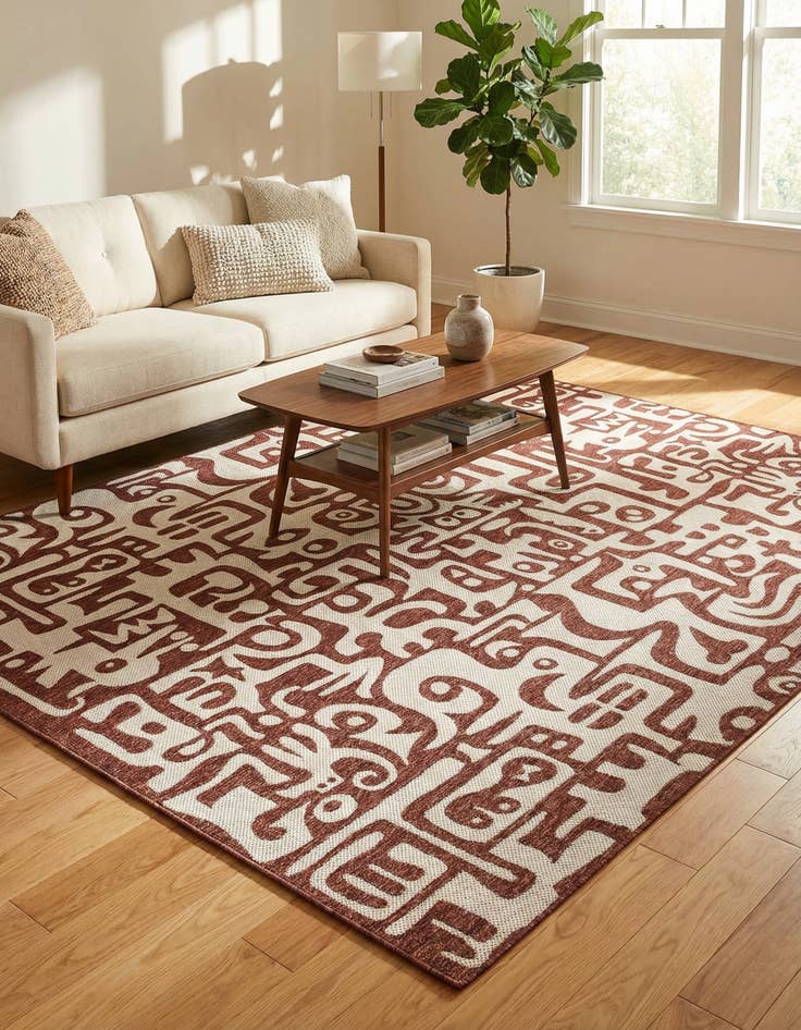 Detail image of  9' x 12'  Washable Modern Indoor / Outdoor Rug