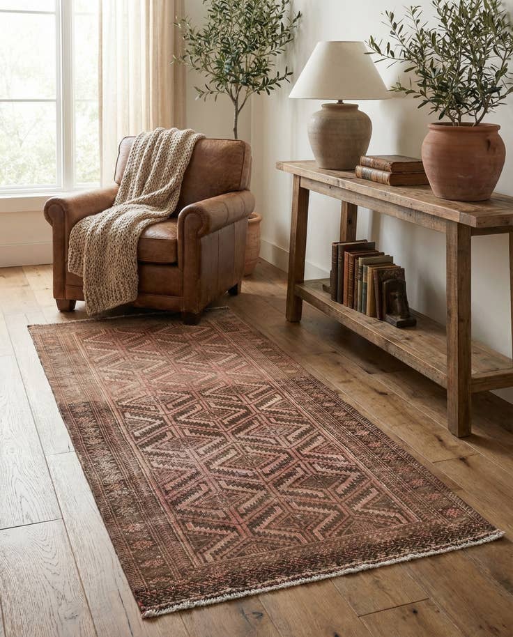 Detail image of 2' 8 x 5' 10 Hand Knotted Ultra Vintage Persian Wool Runner Rug