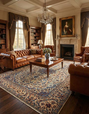 9' 10 x 13' 1 Hand Knotted Mashad Persian Wool Rug