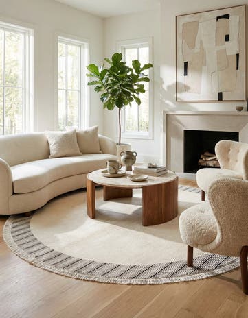6' 6 x 6' 6 Hand Knotted Darya Wool Round Rug