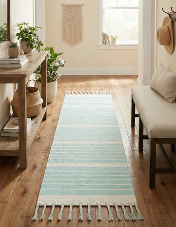 2' 7 x 10' Hand Woven Chindi Cotton Runner Rug