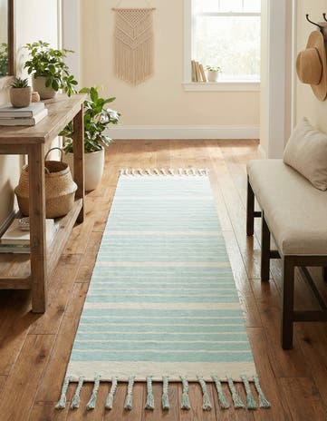 2' 7 x 10' Hand Woven Chindi Cotton Runner Rug