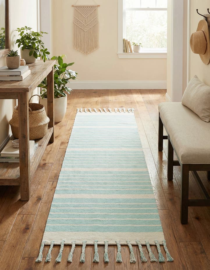 2' 7 x 10' Hand Woven Chindi Cotton Runner Rug
