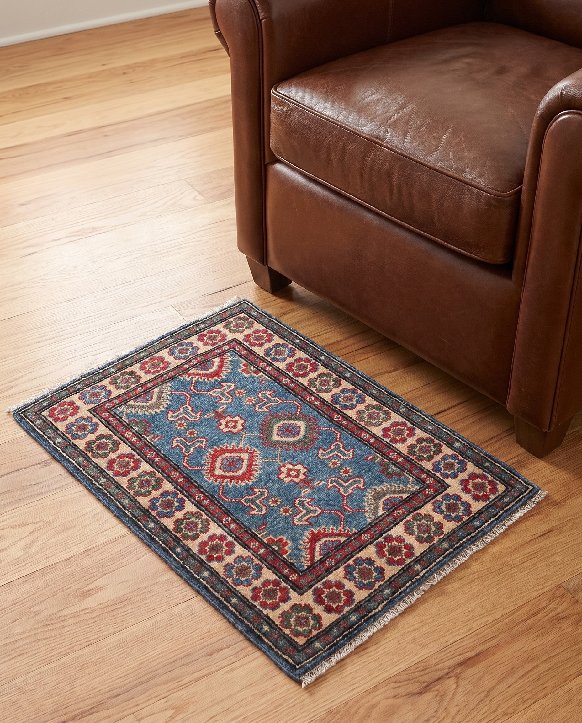 2' x 2' 9 Hand Knotted Kazak Rug