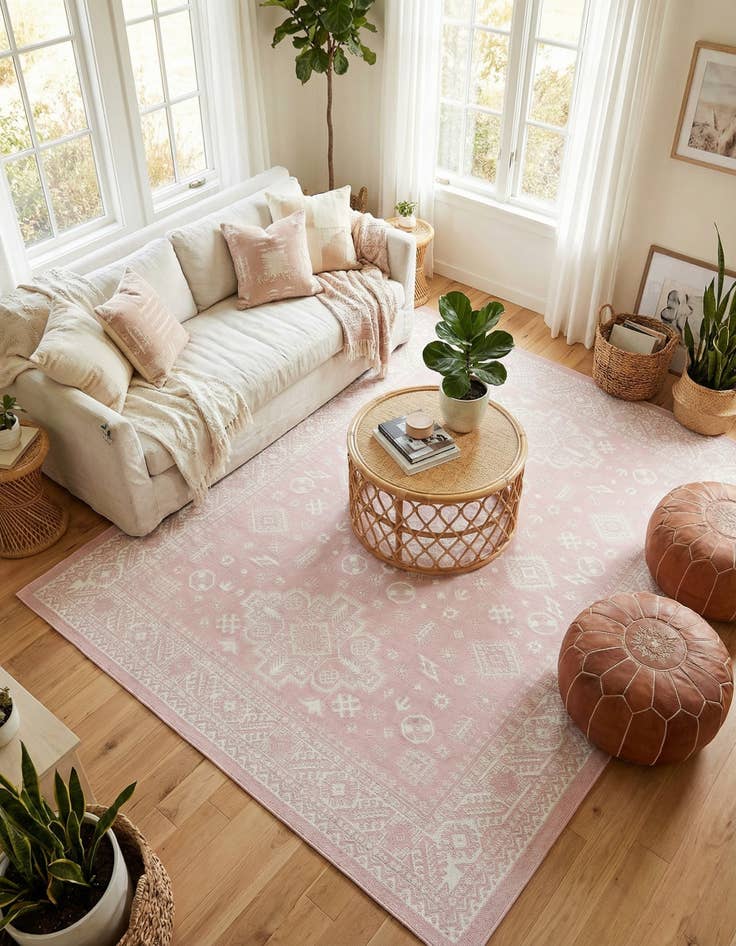 Detail image of 7' 10 x 11'  Washable Aztec Indoor / Outdoor Rug