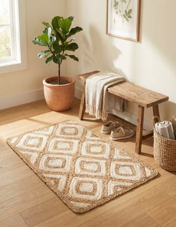 2' x 3' 1 Handmade Braided Jute Rug