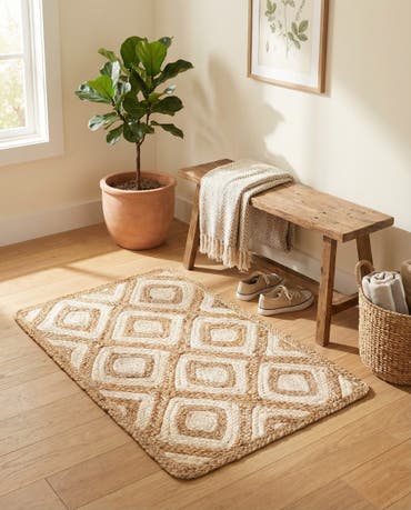  2' x 3' 1  Hand Braided Jute Rug