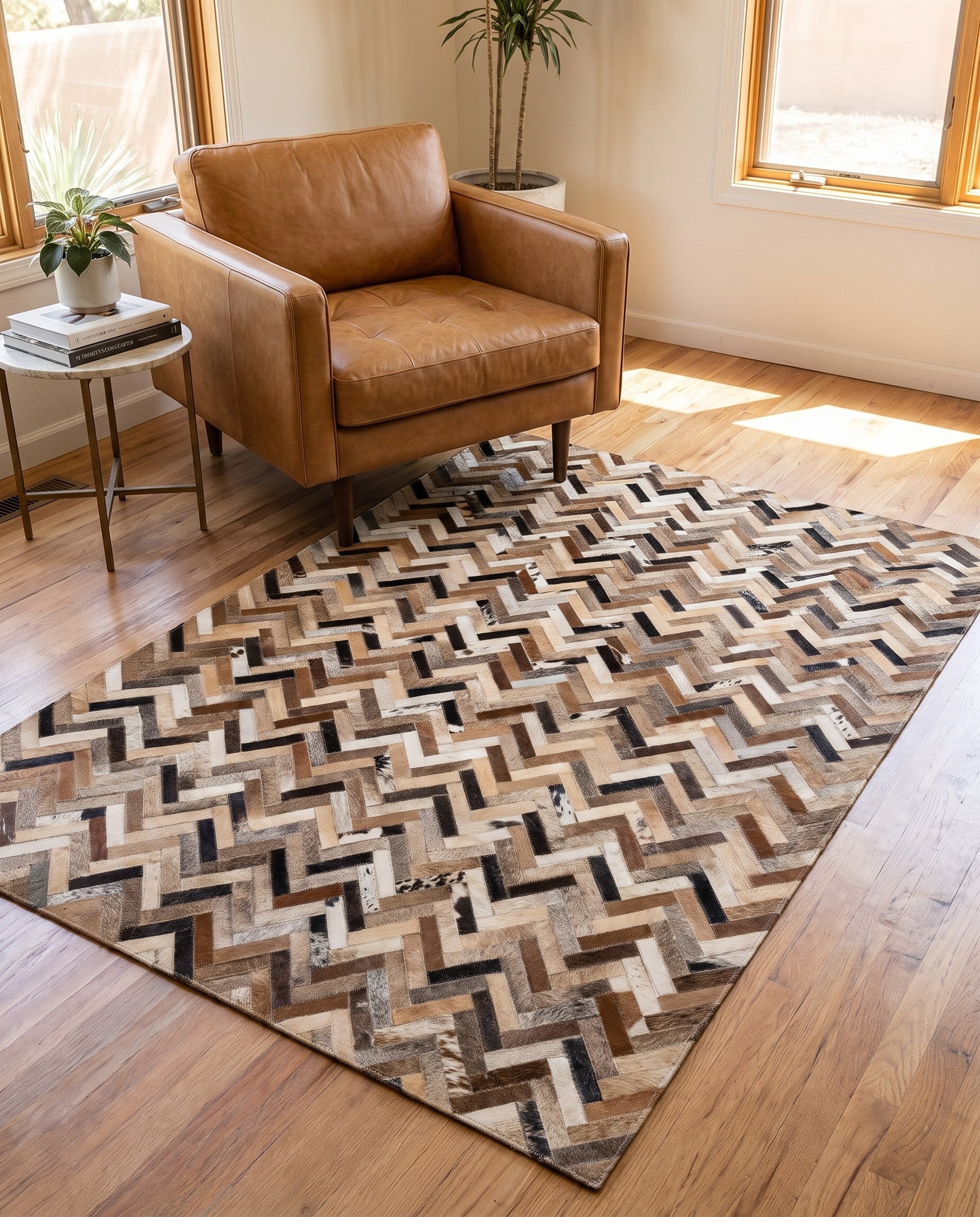 4' 1 x 6' 1 Cowhide - Patchwork Rug