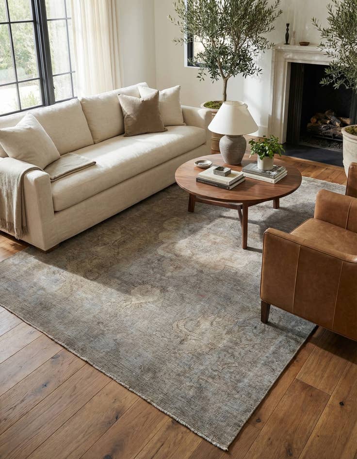 Detail image of 6' 1 x 9' 4  Hand Knotted Ultra Vintage Persian Wool Rug